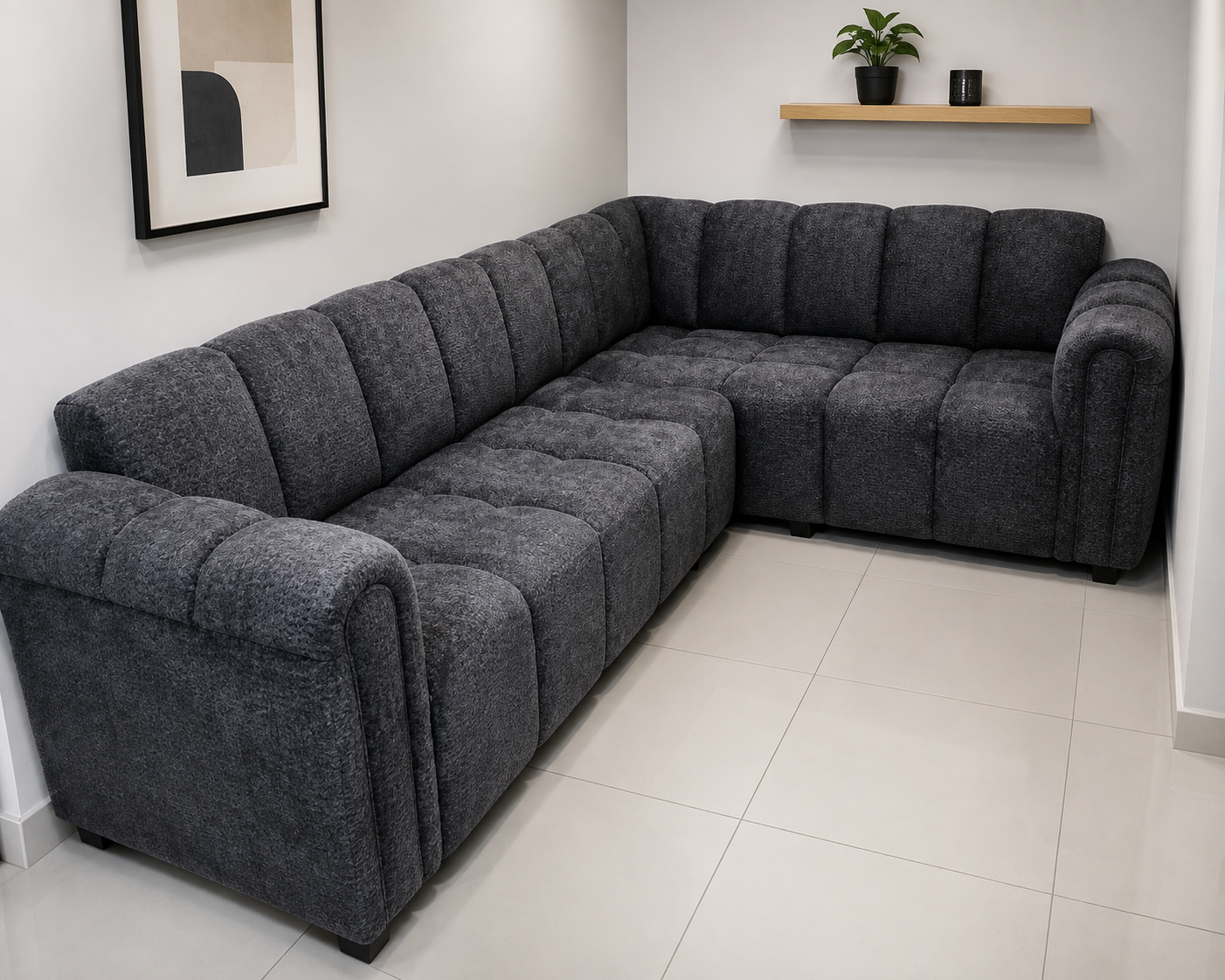 Charcoal Comfort L-Shape Sofa