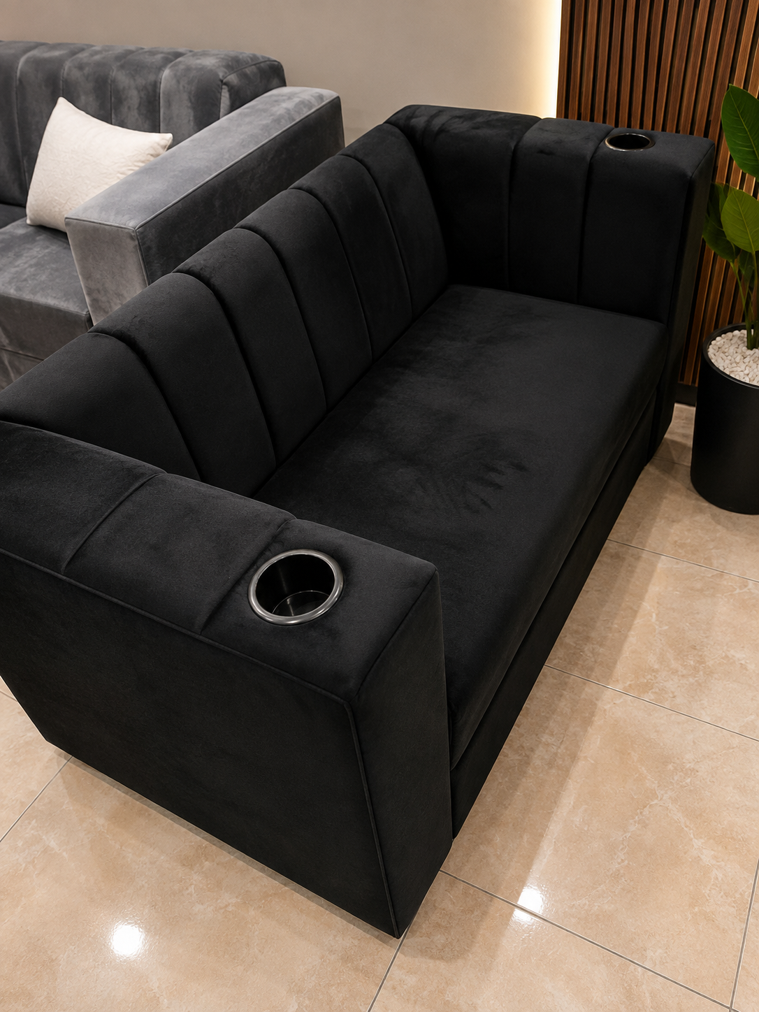 Luxe Black Cinema Sofa